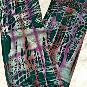 FABRIC Batik Cotton Purple and Green 2 yds + 28" x 45" Wide Tie Dye